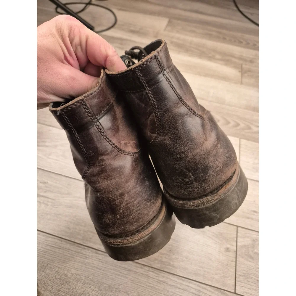 Thursday Boot Company Casa Moto‎ Brown Leather Combat Boots Rugged Lace Up Sz 14